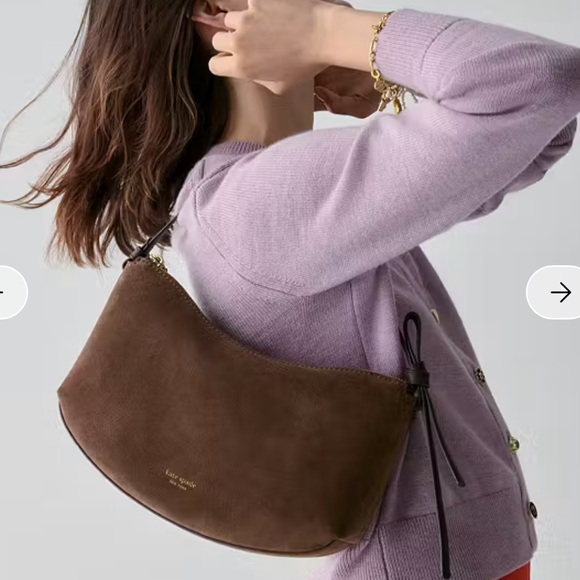 Kate Spade Loop Suede Chocolate Brown Hobo Bag EUC - Picture 7 of 9